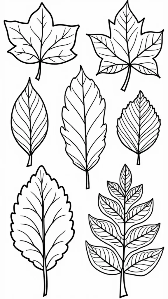 printable leaves coloring pages